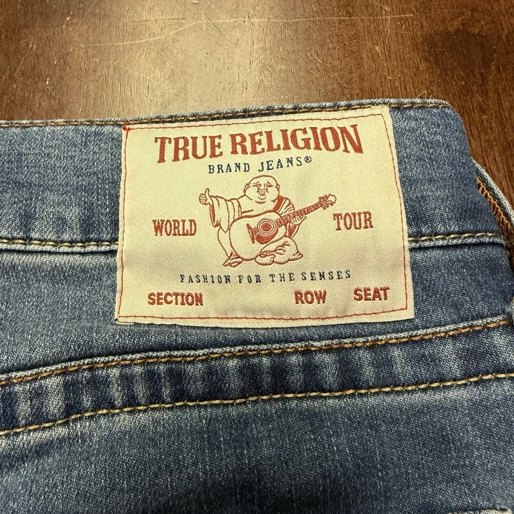 True Religion Geno‎ Relaxed Slim Jeans Mens 33 (fits 35x32) Fade Wash Stretch